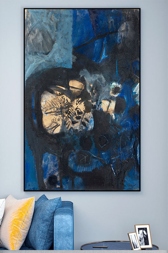 欧美油画蓝色忧郁气氛