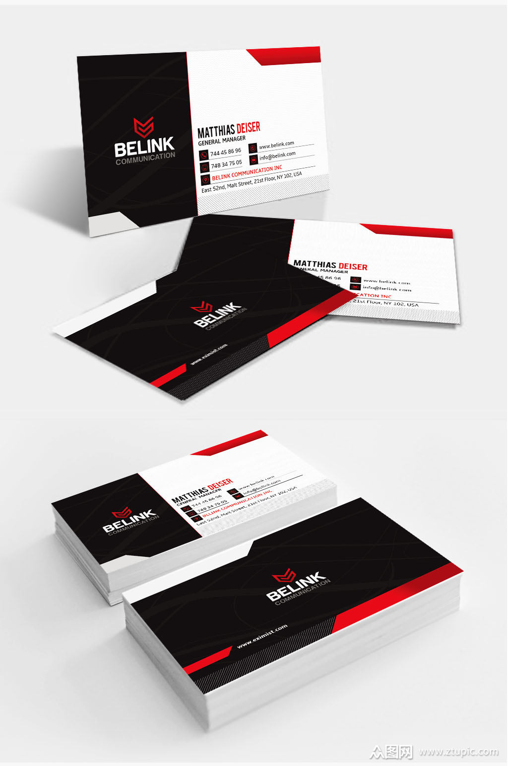 红黑时尚酷帅风名片