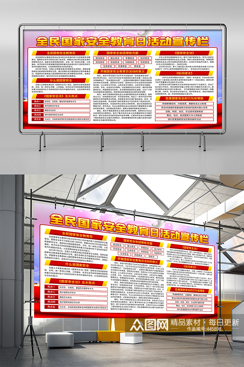 国家安全教育日法律宣传展板素材