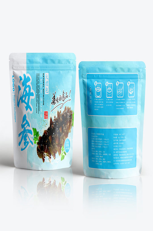 海参食品海鲜包装袋设计-众图网