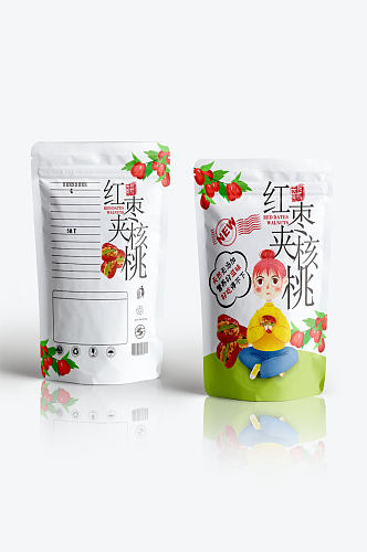 红枣核桃零食包装设计
