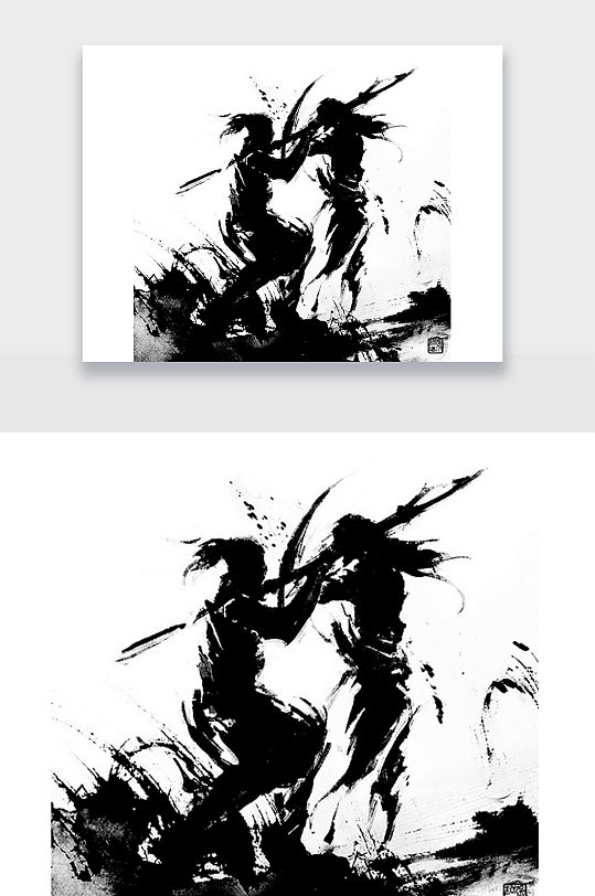>武侠人物对抗打斗png