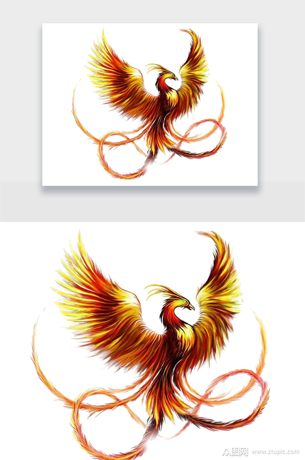 凤凰展翅鸟类免扣元素素材