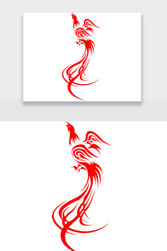 简约线条凤凰免扣元素