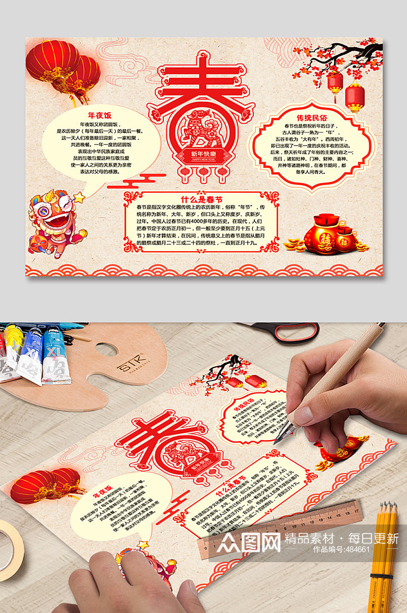 春节传统习俗手抄报素材
