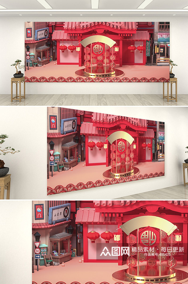 中国传统节日新春美陈设计素材