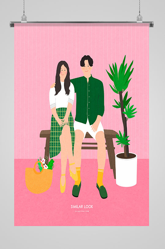 情侣装手绘海报图片-情侣装手绘海报设计素材-情侣装手绘海报模板下载