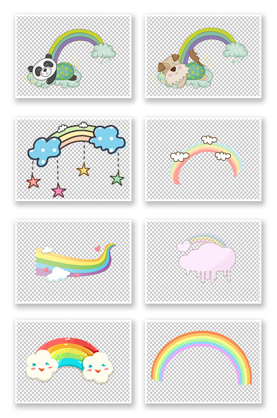 彩虹和动物创意png-众图网