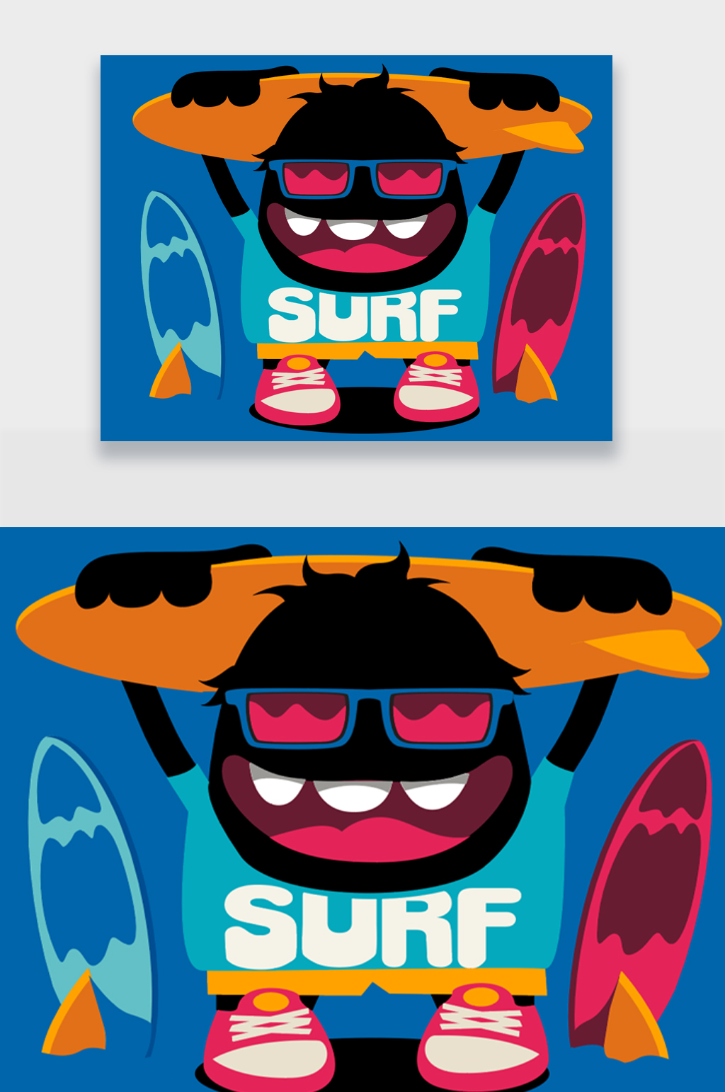 潮酷黑色长毛怪物插画素材