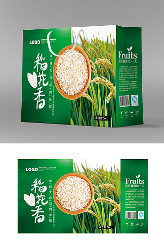 稻花香大米礼盒包装设计大米盒子