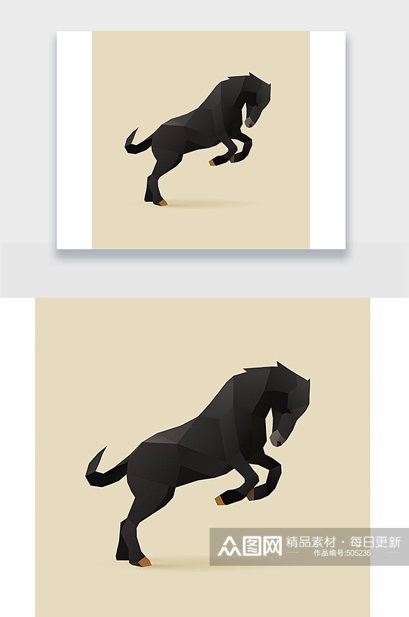 黑马动物插画设计素材