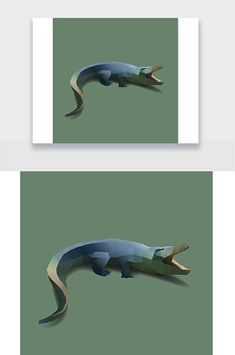鳄鱼动物插画设计