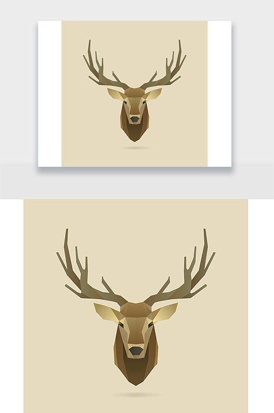 麋鹿鹿头插画设计