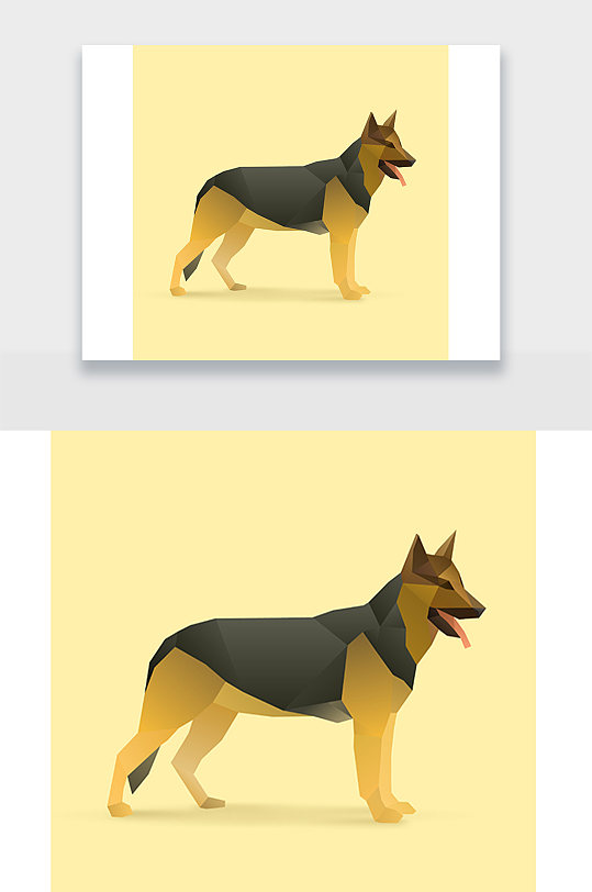 狼狗动物插画设计