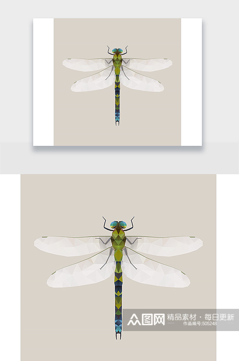 蜻蜓昆虫插画设计素材