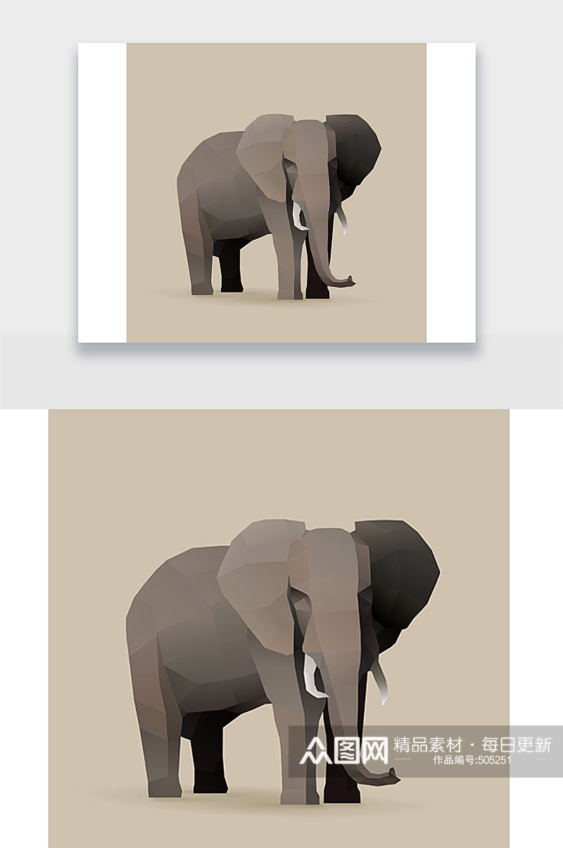 大象动物插画设计素材