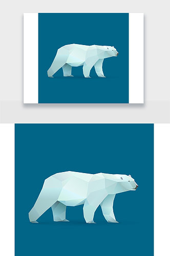 北极熊简约动物插画设计