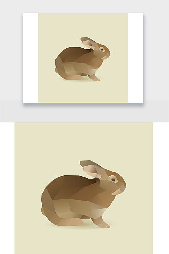 兔子野兔简约动物插画设计
