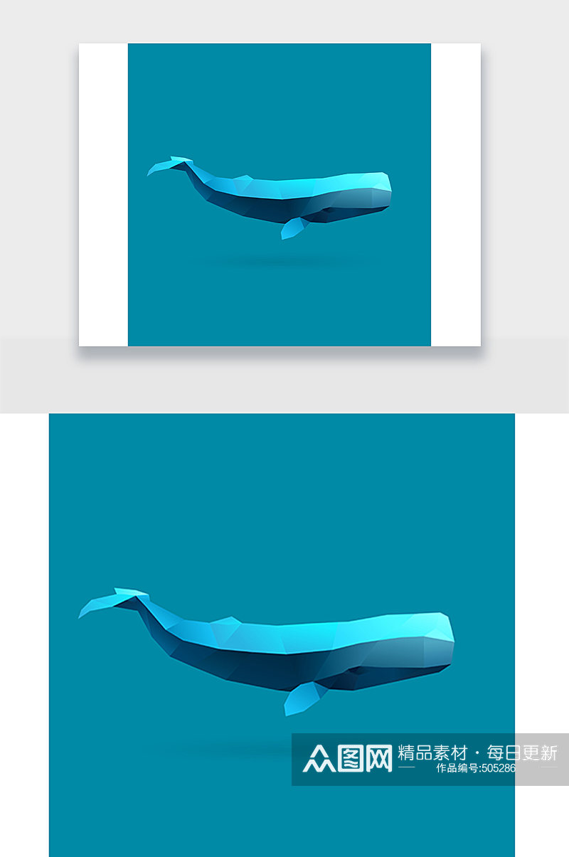 大头鲸简约插画设计素材