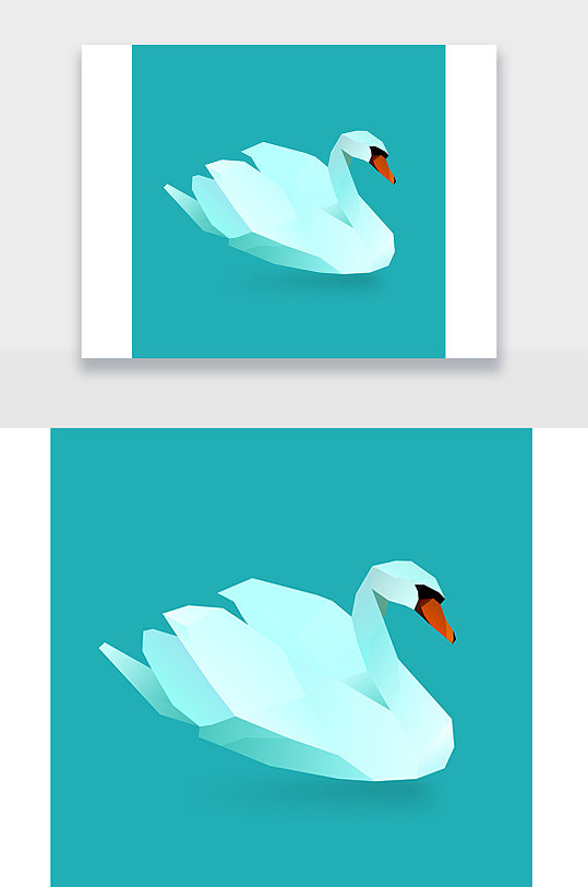 白天鹅简约动物插画设计