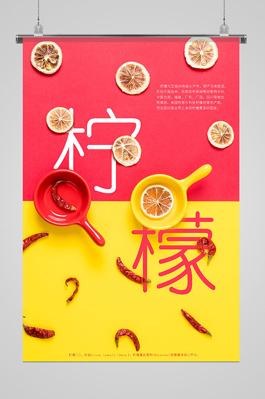柠檬辣椒时尚创意广告海报