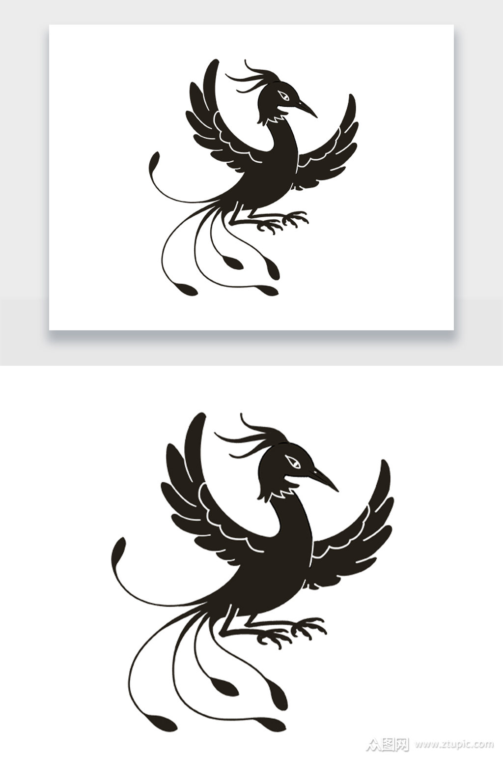 黑色凤凰图形设计png