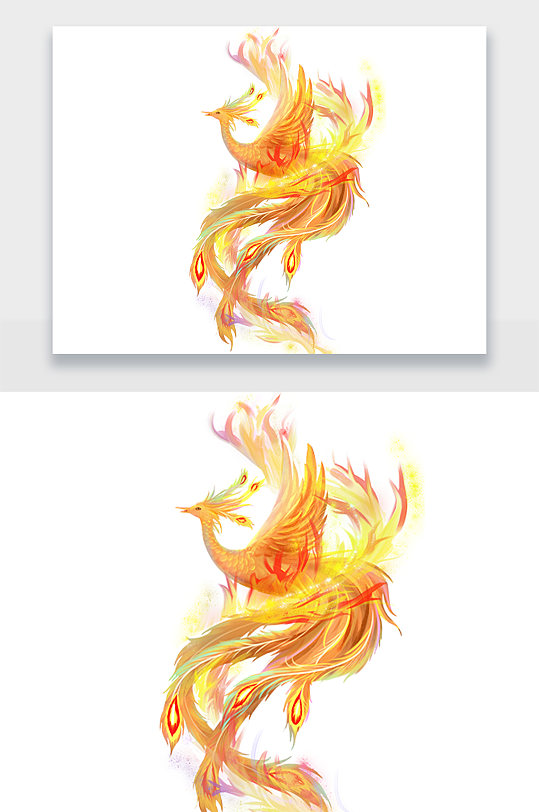 手绘梦幻欲火凤凰png