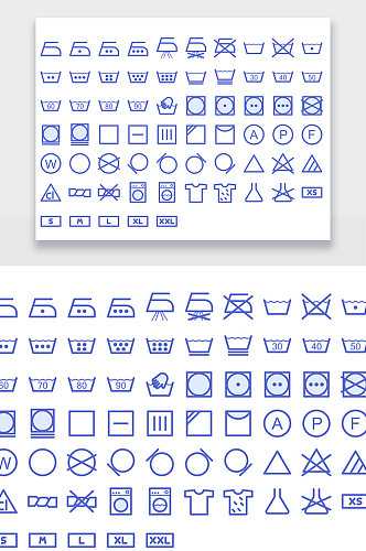 洗衣机服装洗衣提示图标设计