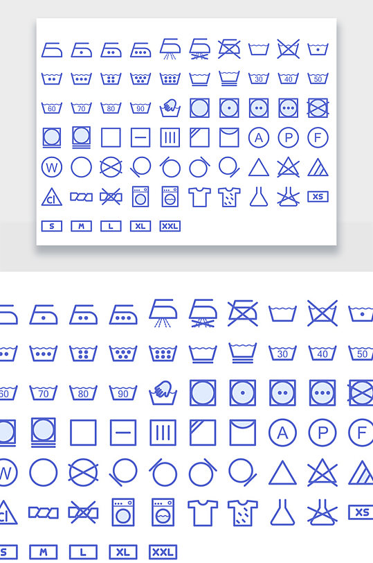 洗衣机服装洗衣提示图标设计