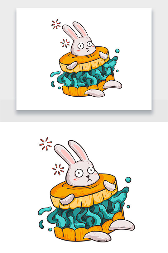 可爱创意新潮兔子插画