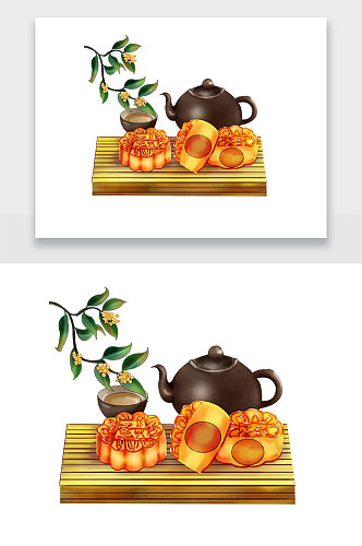 中式传统美食手绘插画