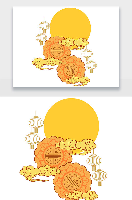 中秋节月饼手绘插画