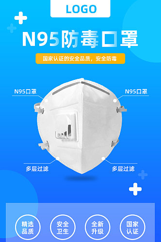 N95防毒口罩淘宝详情页