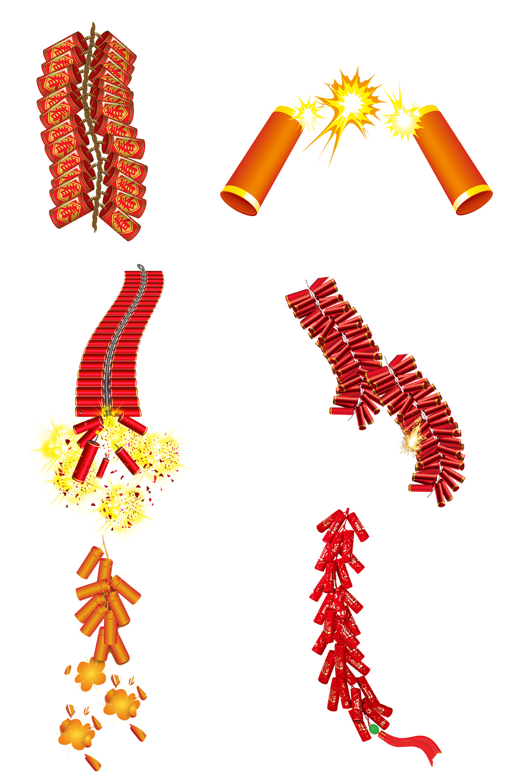 燃放的鞭炮春节习俗免扣元素素材