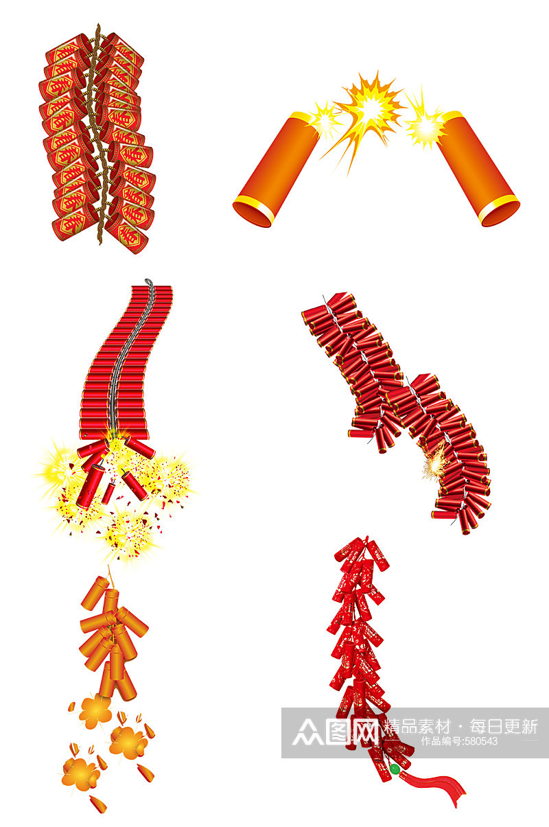 燃放的鞭炮春节习俗免扣元素素材