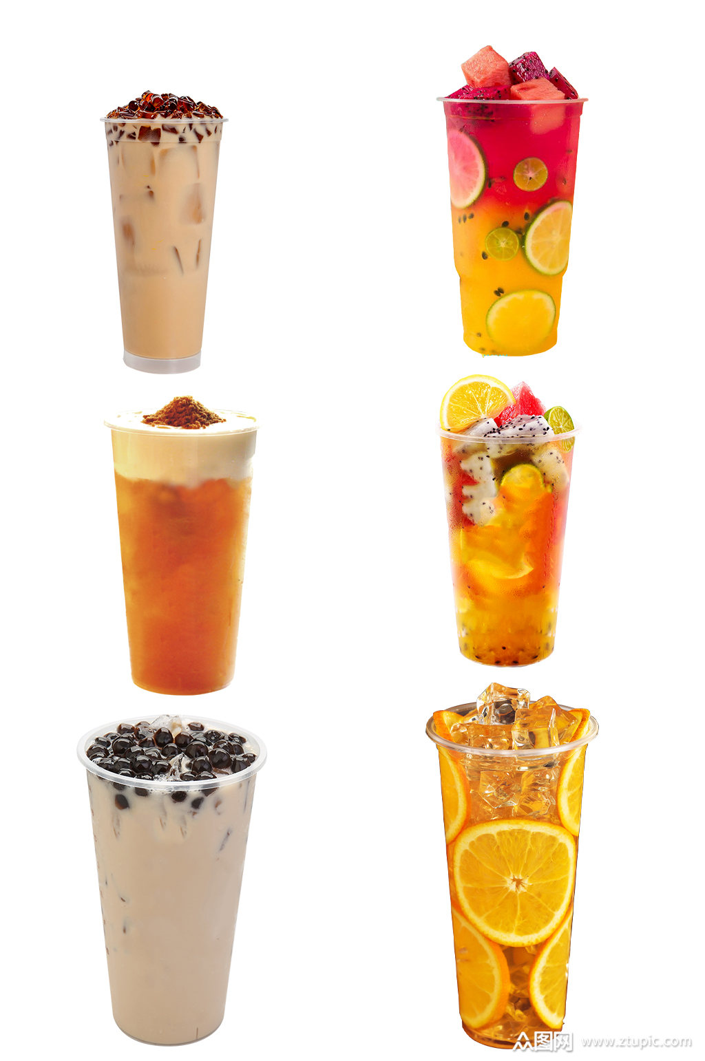 橙汁水果混合冷饮png素材