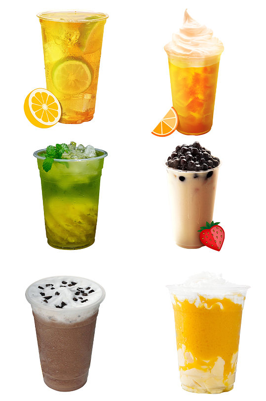 红豆奶茶果汁冷饮png-众图网