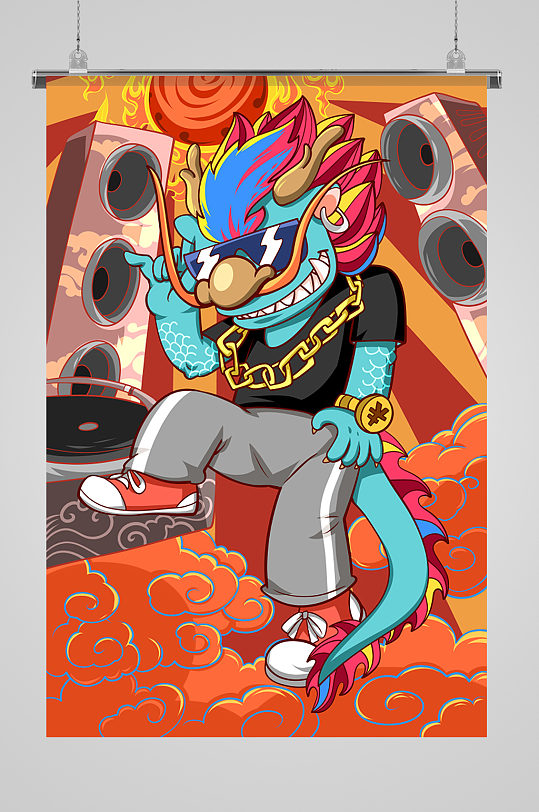 国潮插画嘻哈图片-国潮插画嘻哈素材下载-众图网