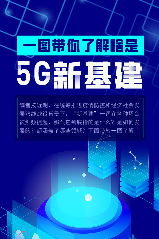 5G新基建科技手机长图
