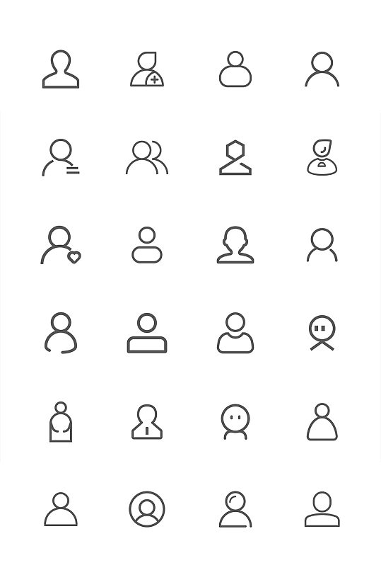 联系人头像创意简约图标设计