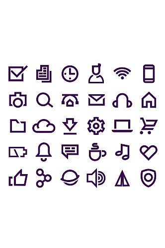 简约手机软件紫色图标设计