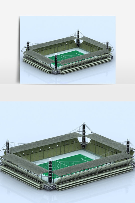 体育场模型3D场景设计