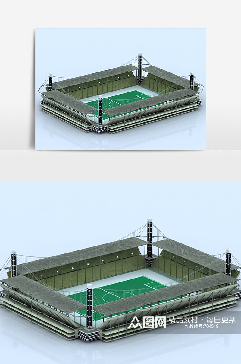 体育场模型3D场景设计素材