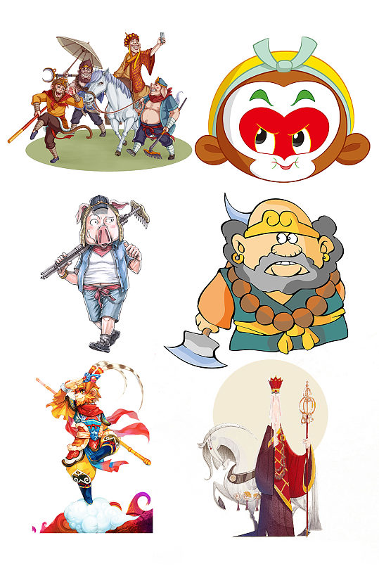 西游记卡通人物图片-西游记卡通人物素材下载-众图网