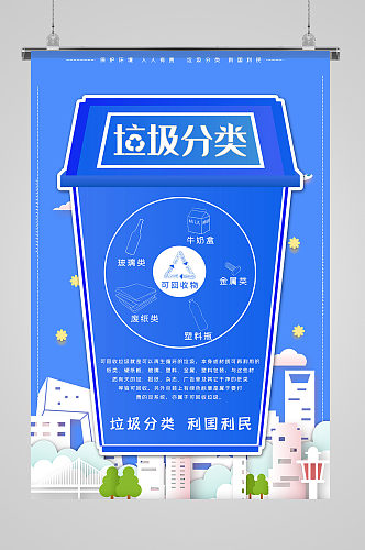 垃圾分类创意可回收垃圾海报