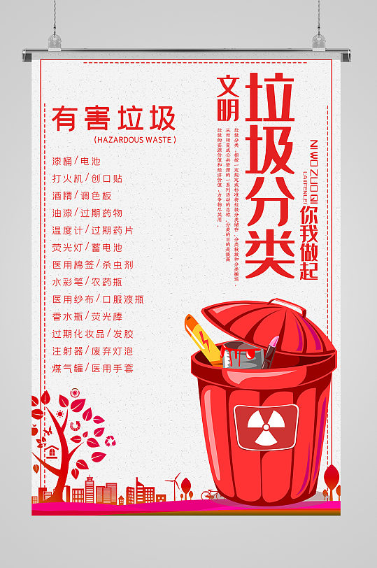 垃圾分类有害垃圾宣传海报