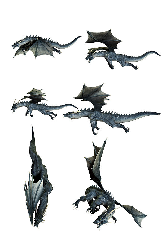 恐怖魔幻游戏建模龙免扣元素