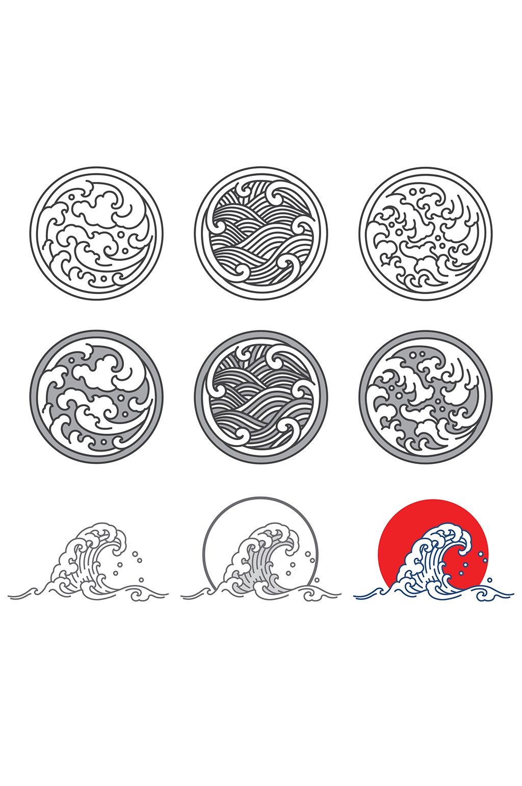 中国古代花纹图案海浪图片