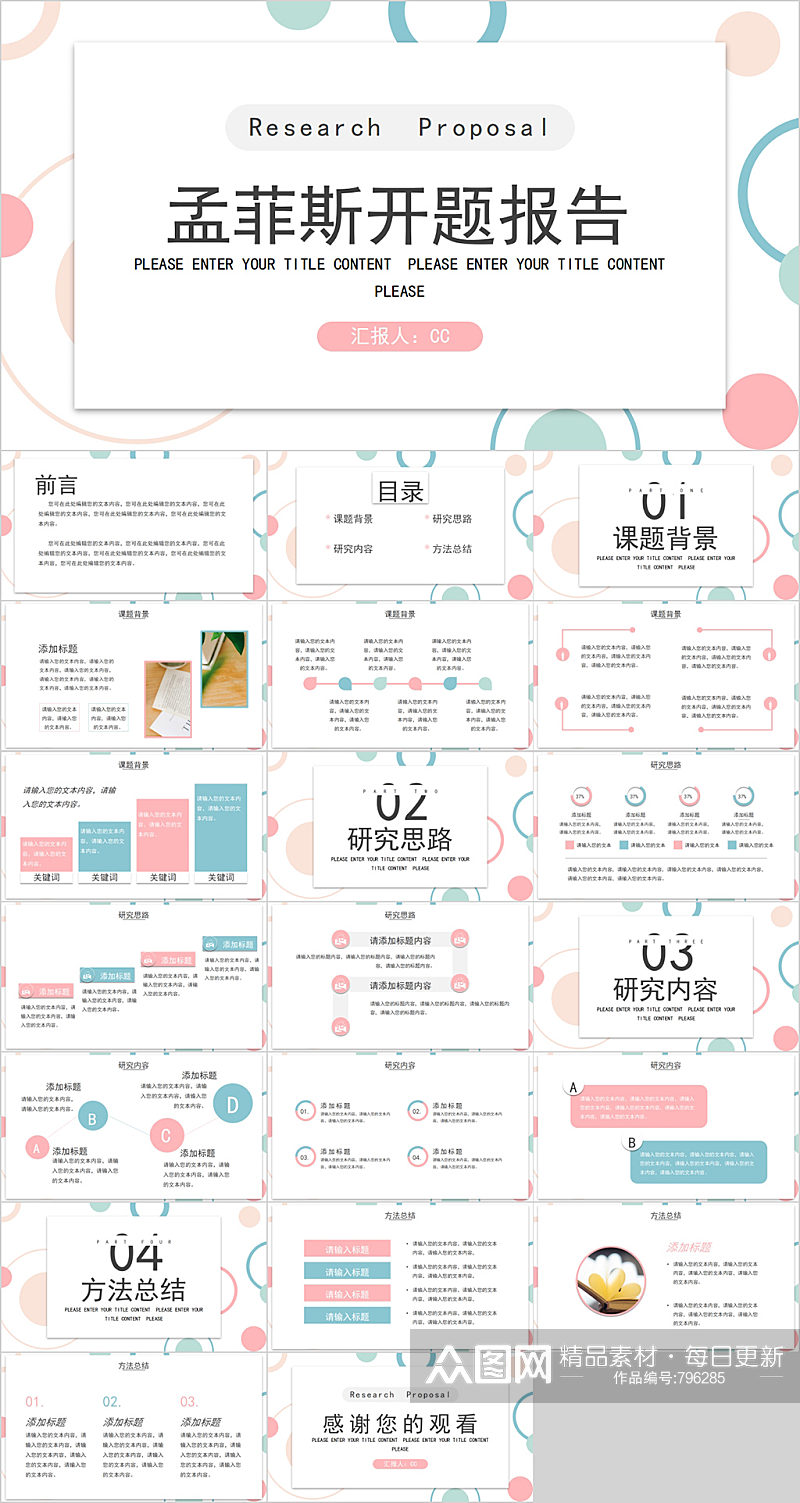 孟菲斯开题报告毕业答辩PPT素材