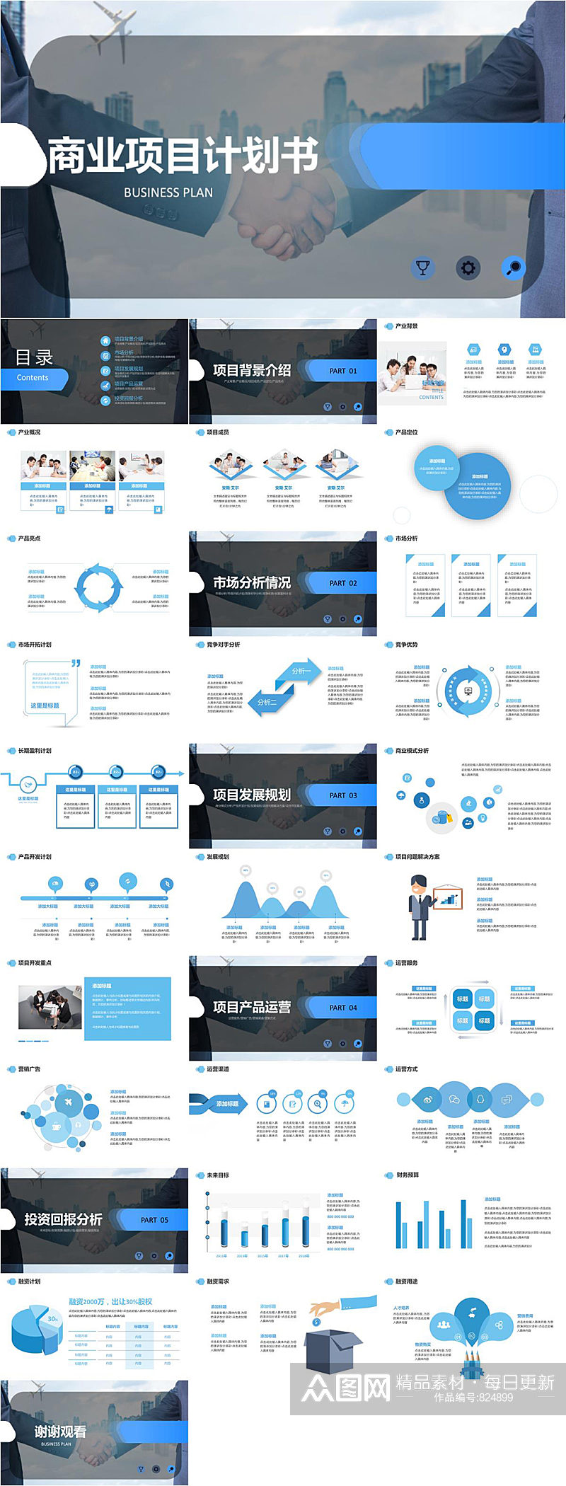 商业项目计划书公司合作PPT素材